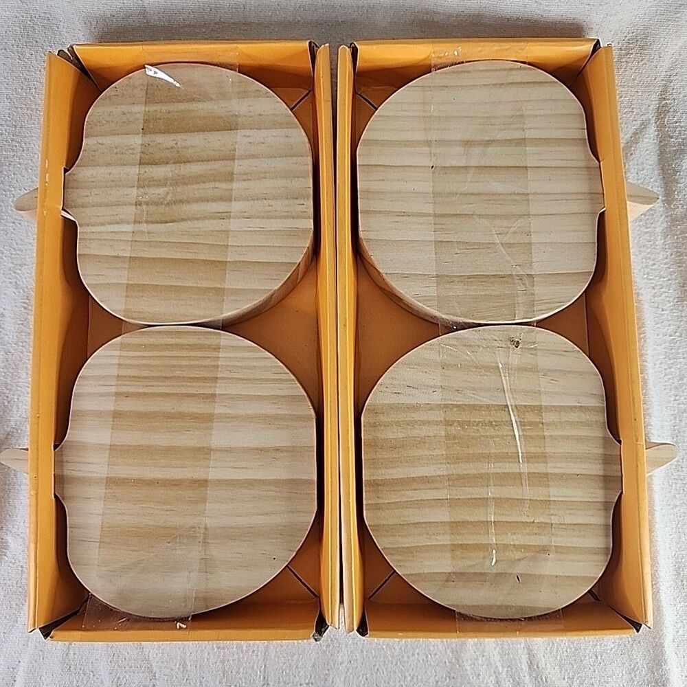 Wooden Pumpkins 2 Sets Of 2 Unfinished Coaster Decoration Target Brands 2022 NIP